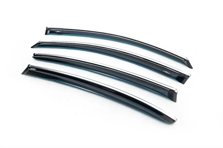 Peugeot 3008 2008–2016 Raamdeflectoren met chroomstrip (set van 4, HIC) Foto 1