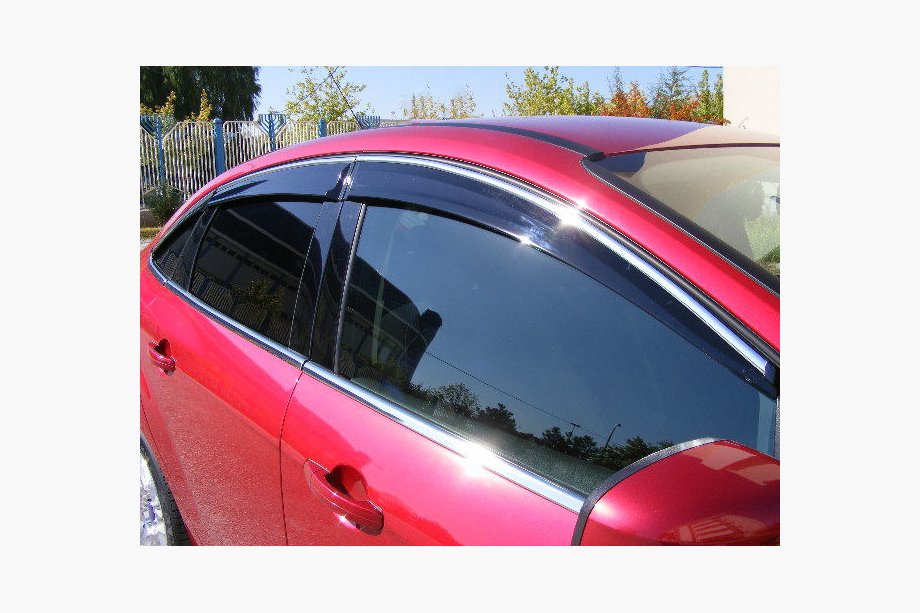 Honda Civic Sedan X 2016–2021 Raamwindschermen met chromen sierlijst (set van 4, Niken) Foto 1