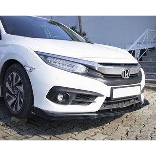 Voorbumper lip spoiler V1 (zwart) Honda Civic Sedan X 2016–2021 foto 1