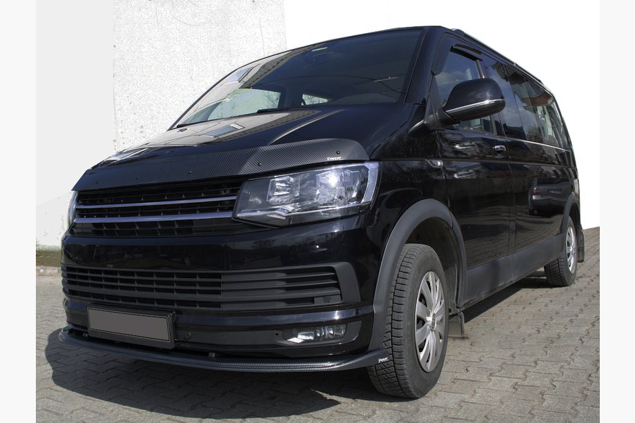 Volkswagen T6 2015–2024 Voorbumper lipspoiler carbonlook 2015-2018 (ABS) Image
