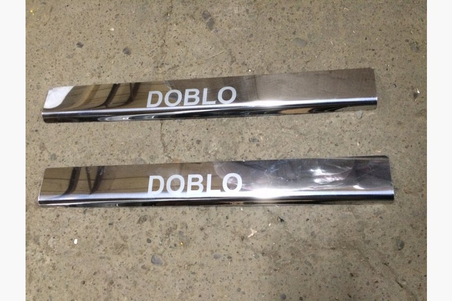 Fiat Doblo I 2001–2005 AFPRIJZING!!! Dorpellijsten voor deurdrempels (2 stuks, RVS) Image