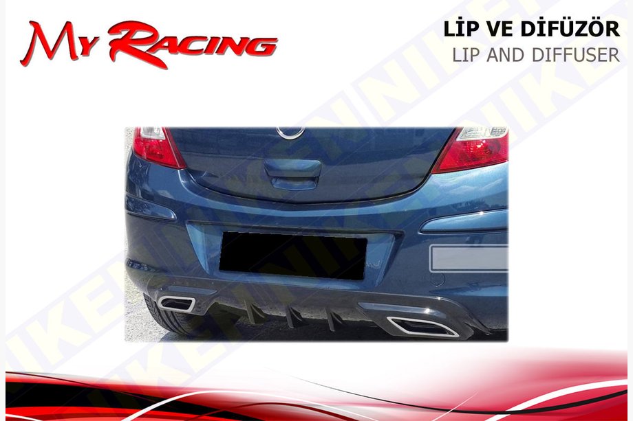 Opel Corsa D 2007–2014 Achterdiffusor cover (ABS, zwart) Image