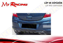 Opel Corsa D 2007–2014 Achterdiffusor cover (ABS, zwart) foto 1