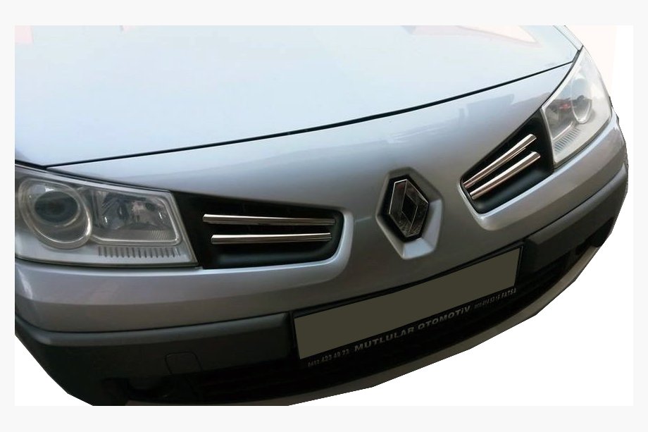 Renault Megane II 2004–2009 RVS grille sierlijsten (model 2006↗, set van 4) OmsaLine - Italiaans roestvrij staal Image