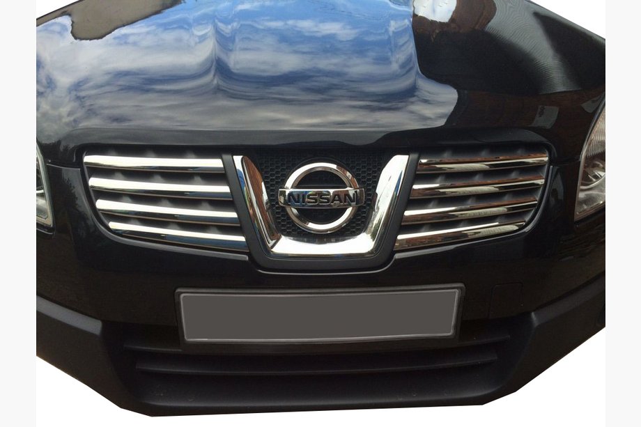 Nissan Qashqai 2007–2010 Grillelijsten voor de radiateurgrille (8 stuks, RVS) OmsaLine - Italiaans roestvrij staal Image
