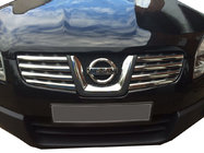 Nissan Qashqai 2007–2010 Grillelijsten voor de radiateurgrille (8 stuks, RVS) OmsaLine - Italiaans roestvrij staal foto 1