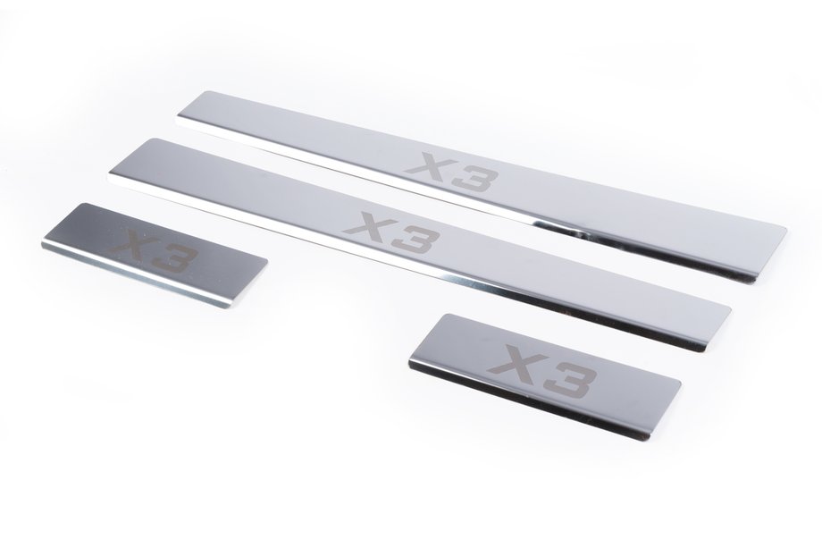 BMW X3 E83 2003–2010 Carmos dorpellijsten (set 4 stuks, RVS) Image
