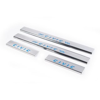 Blauwe dorpellijsten (Carmos, 4 stuks, RVS) Honda Civic 1995–2001 foto 1