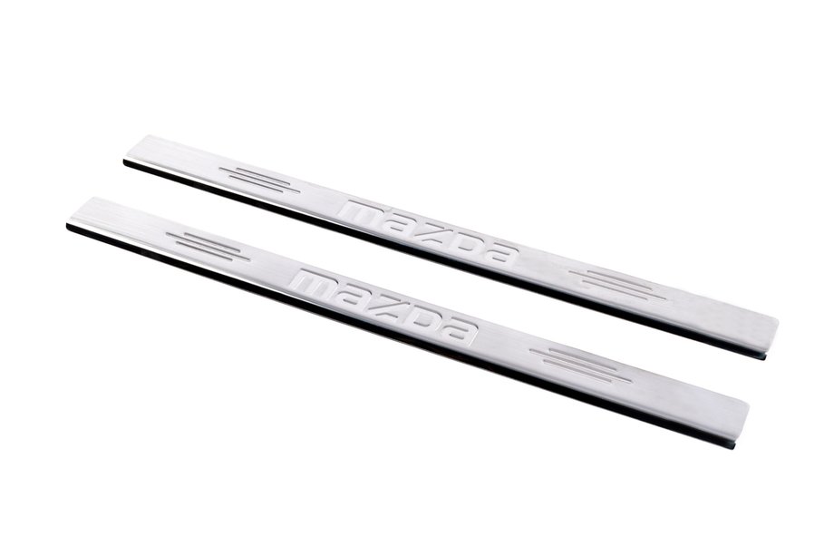 Mazda 2 2003–2007 Carmos RVS dorpellijsten V-1 Set van 4 instaplijsten V-1 Image