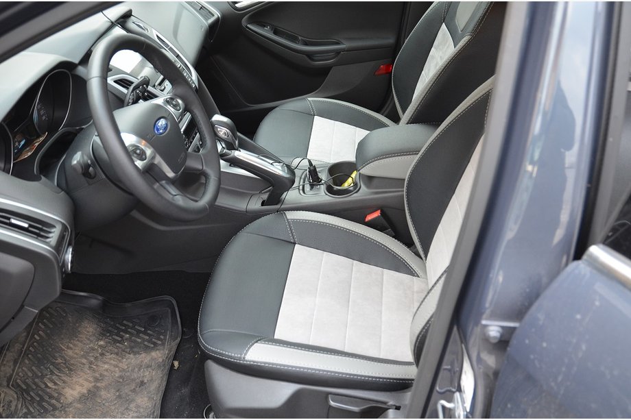 Ford Focus III 2011–2017 Pasklare stoelhoezen van eco-leer Brothers Leather Style Image