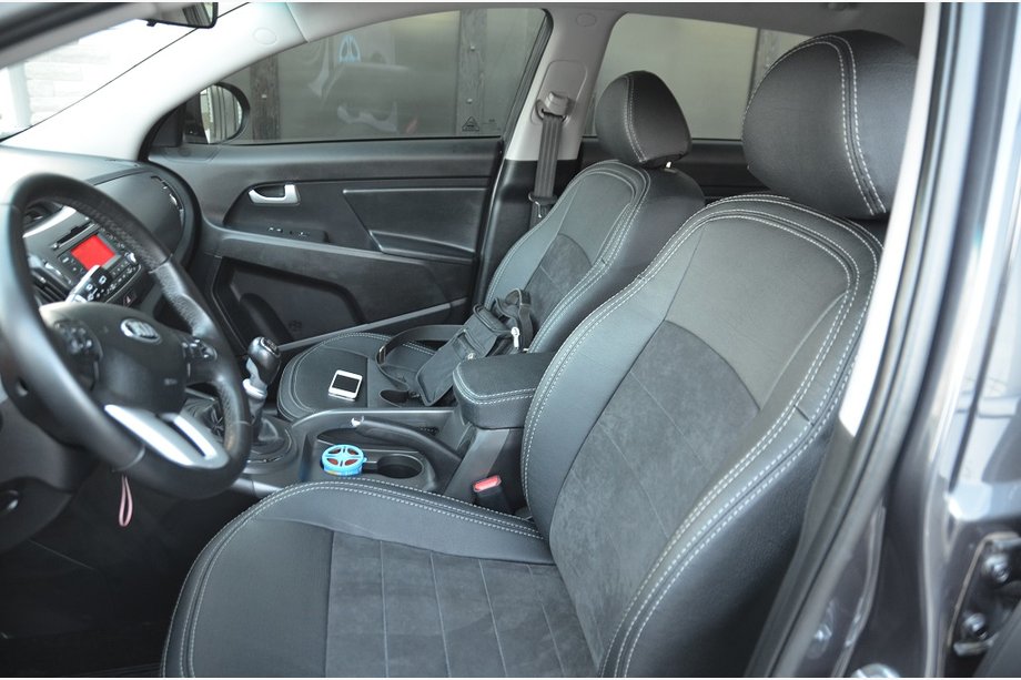 Kia Sportage 2010–2015 Pasvorm stoelhoezen SoyuzAuto Leather Style Image