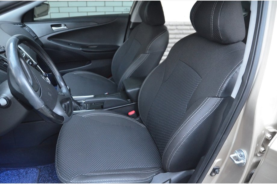 Hyundai Sonata YF 2010–2014 Autostoelhoezen SoyuzAuto Premium van kunstleer Image