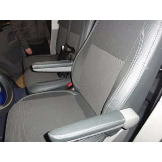 Autostoelhoezen (kunstleer en stof, Premium) Volkswagen T5 Caravelle 2004–2010 foto 3