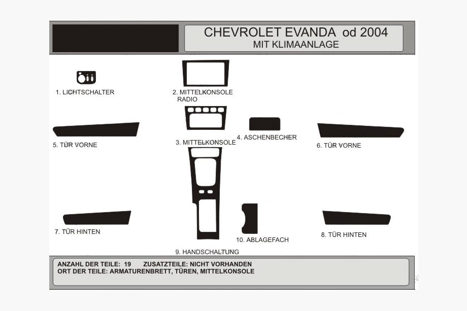 Chevrolet Evanda 2000–2006 Dashboard sierlijsten (Hartman) Image