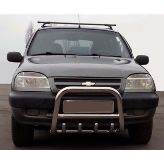 Bullbar QT006 (RVS) Chevrolet Niva 1998–2020 foto 2