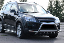 Chevrolet Captiva 2006–2019 Voorste bullbar WT003-Plus (RVS) foto 3