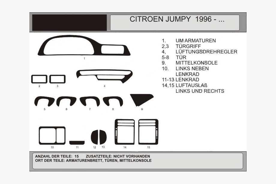 Citroen Jumpy 1996–2007 Dashboard sierlijsten (Hartman) Image