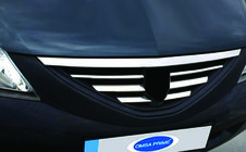 Dacia Logan MCV 2004–2014 RVS sierlijsten voor het voorrooster foto 1