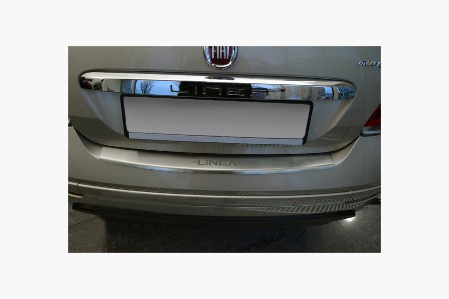 Fiat Linea 2006–2018 Achterbumperbeschermlijst met omgezette rand Nataniko (2012+, RVS) Image