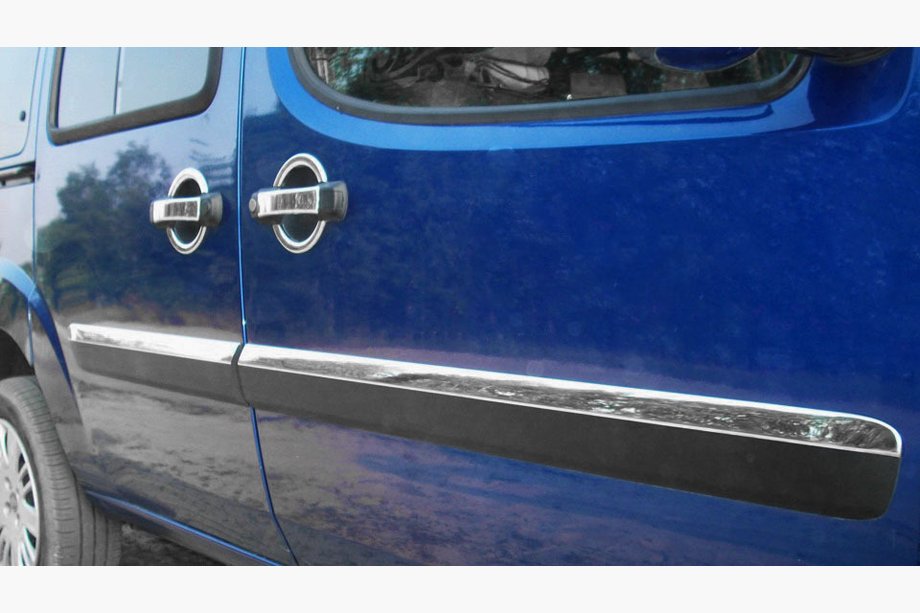 Fiat Doblo I 2005–2010 Deurstrips smal model (4 stuks, RVS) OmsaLine - Italiaans roestvrij staal Image