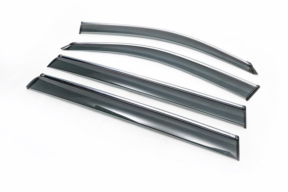 Mercedes GL/GLS-klasse X166 2012–2019 Raamwindschermen met chroomlijst (4 stuks, HIC) Image