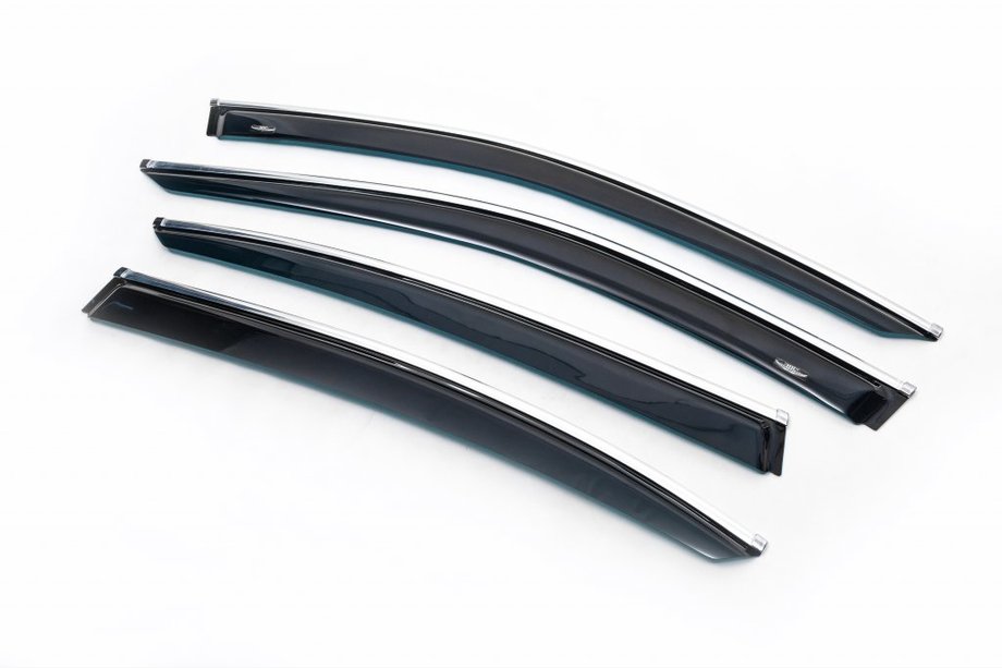 Volkswagen Passat B8 2015–2023 Raamwindschermen met chroomstrip SD (4 st., HIC) Foto 1