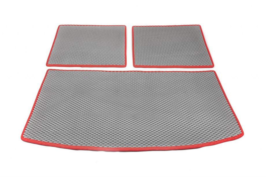 Audi Q7 2005–2015 Kofferbakmat, 3-delig (EVA, grijs) (7-zits) Foto 3