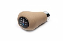 BMW 5 Serie E34 1988–1995 OEM versnellingspookknop (kunstleer, beige glad) foto 1