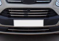 Ford Custom 2013–2022 Radiateurgrille afdekkappen 2013-2018 (5 stuks, RVS) foto 1