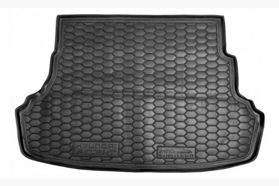 Hyundai Accent 2011–2017 Kofferruimtemat, achterbankleuning niet deelbaar, kort (Autogumm, rubber) Image
