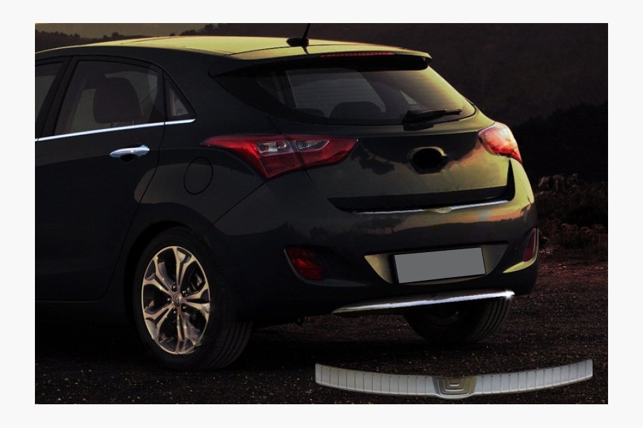 Hyundai I-30 2012–2017 Bovenste achterbumper beschermlijst (HB, RVS) Image