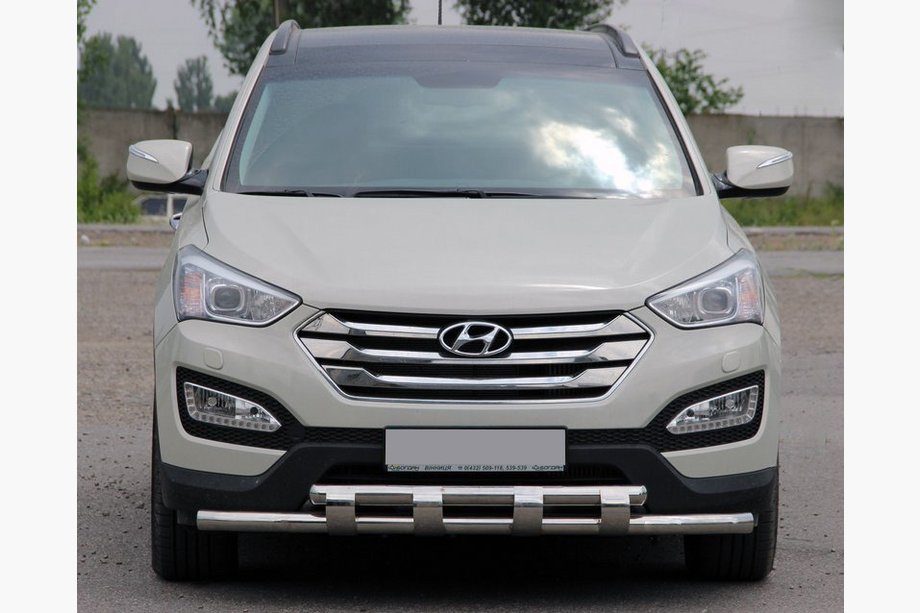 Hyundai Santa Fe 3 2012–2018 Voorste bullbar ST015 (RVS) Image