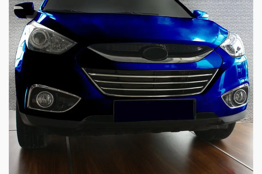 Hyundai IX-35 2010–2015 Grille sierlijsten met rand (4-delig, RVS) Image
