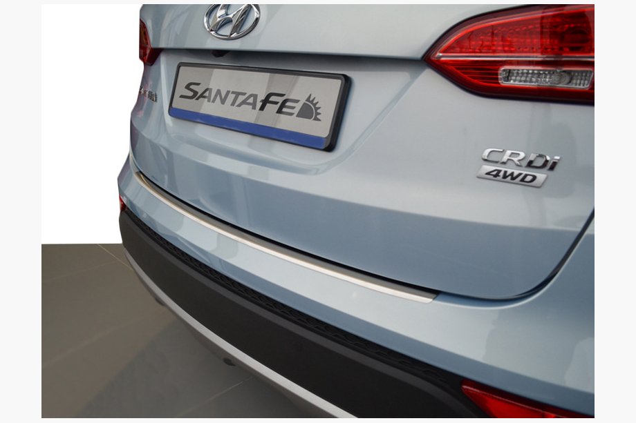 Hyundai Santa Fe 3 2012–2018 RVS achterbumperbeschermer met omgezette rand Nataniko Santa Fe, 2012-2016 Image