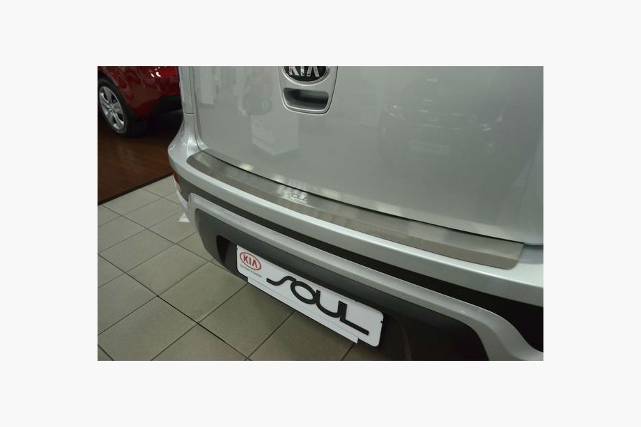 Kia Soul II 2013–2018 Achterbumperbeschermer met opstaande rand Natanika (RVS) Image