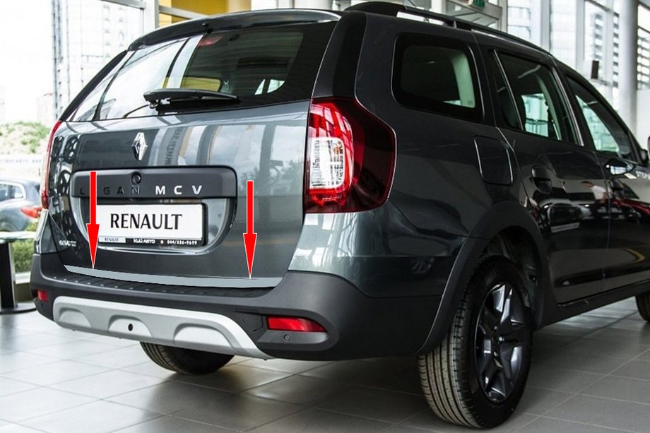 Renault Logan MCV 2013–2022 Kofferbakrand (RVS) Image