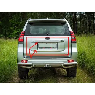 Chromen sierlijst boven kenteken (design 2018) Toyota Land Cruiser Prado 150 2009–2023 foto 1