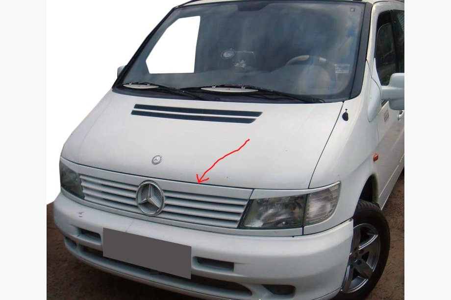 Mercedes Vito W638 1996–2003 Grillestrip (kunststof) Zwart hoogglans (ABS) Image