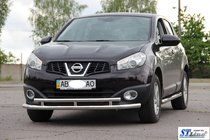 Nissan Qashqai 2010–2014 Dubbele bullbar voorzijde ST016 (RVS) foto 2