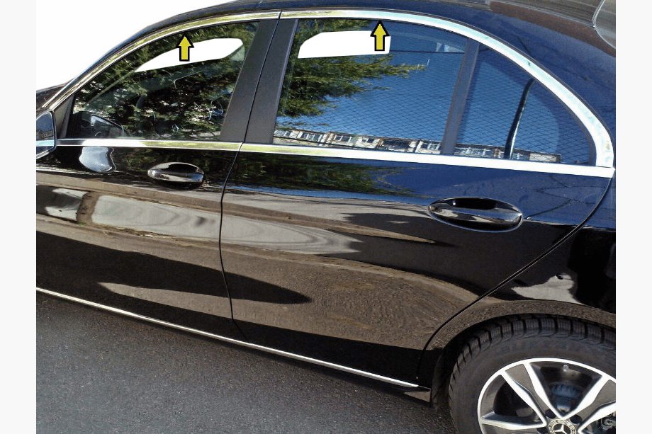 Mercedes C-klasse W205 2014–2021 Bovenste raamlijsten (RVS) Image