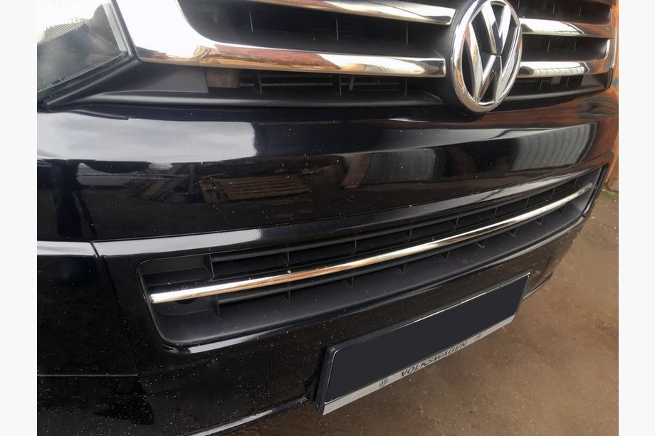 Volkswagen T5 2010–2015 RVS afdekking voor bumperrooster Carmos - Turks staal Image