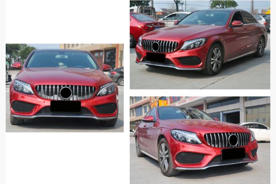 Mercedes C-klasse W205 2014–2021 Panamericana GT voorgrille (voor Avantgarde/AMG-Line/C43 AMG) 2018+, zonder camera Foto 9