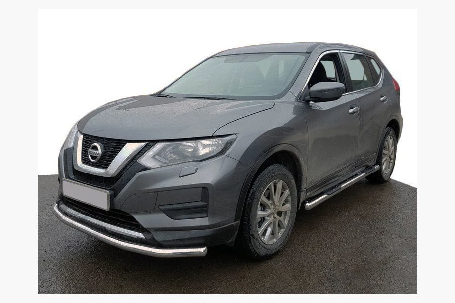 Nissan X-trail T32/Rogue 2014–2021 Voorbumperbescherming ST008 (RVS) Foto 1