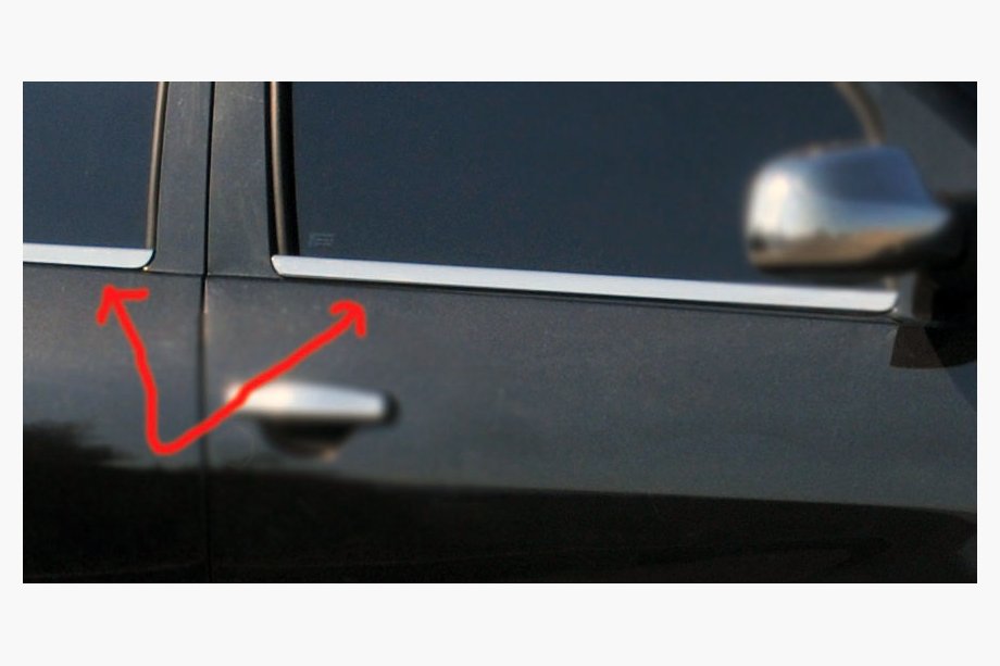 Dacia Sandero 2007–2013 Buitenste raamlijstomlijsting RVS (set 4 stuks) OmsaLine - Italiaans roestvrij staal Foto 3