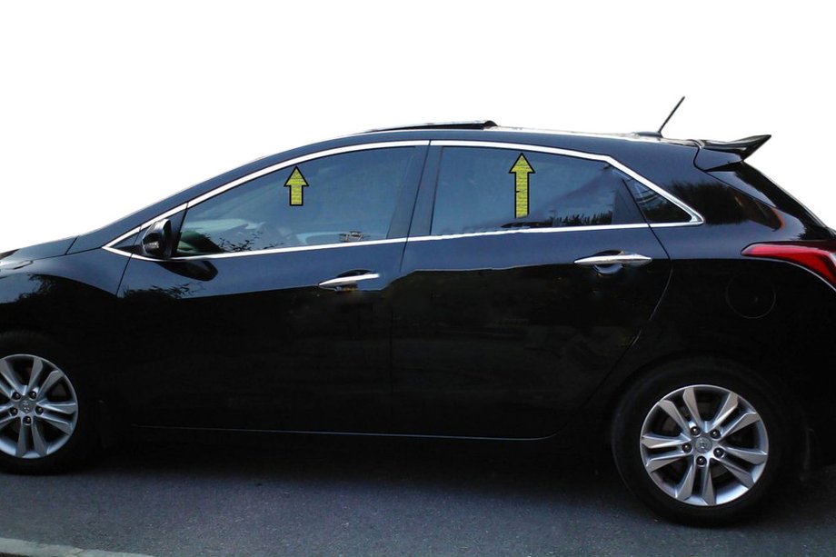 Hyundai I-30 2012–2017 Bovenste raamomlijsting (HB, RVS) Image