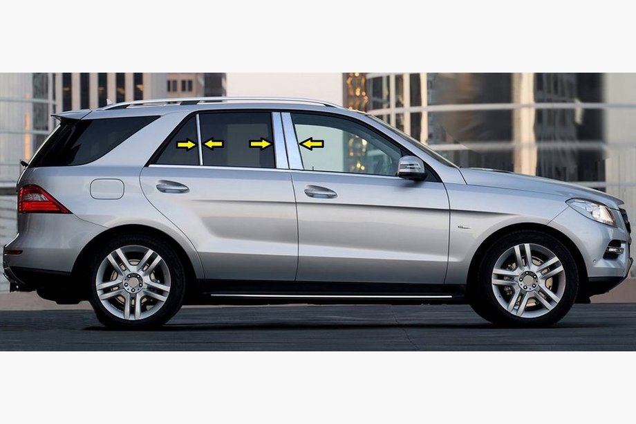 Mercedes GLE/ML-klasse W166 2011–2018 RVS deurstijl sierlijsten (6 stuks) Foto 1