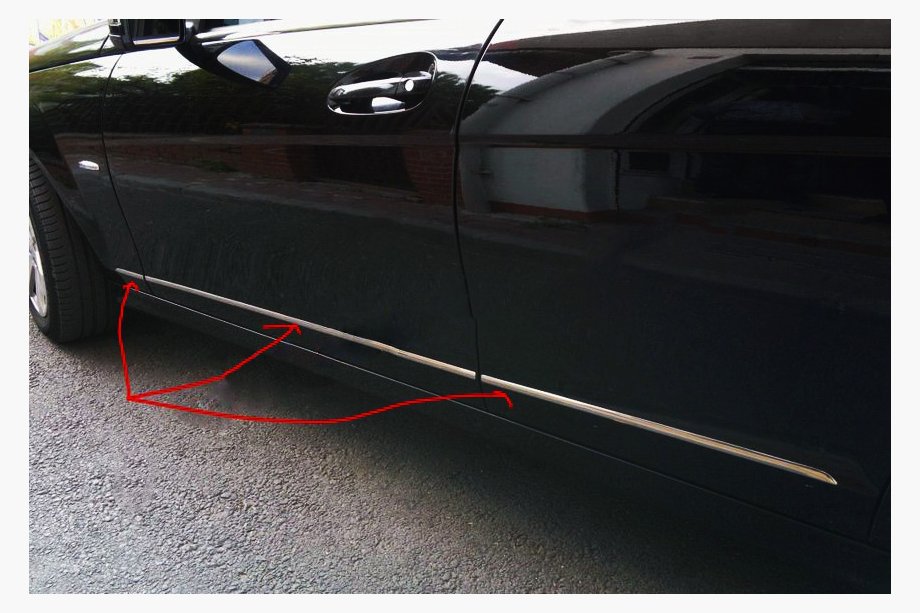 Mercedes C-klasse W204 2007–2015 AFGEPRIJSD! RVS afdeklijsten voor de deurlijsten Image