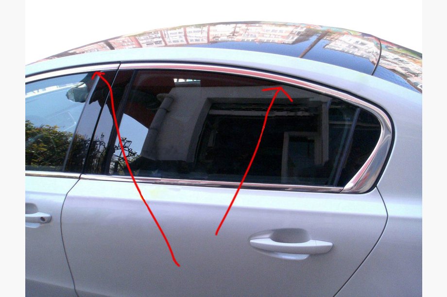 Peugeot 508 2010–2018 Bovenste raamlijsten (Sedan, RVS) Image