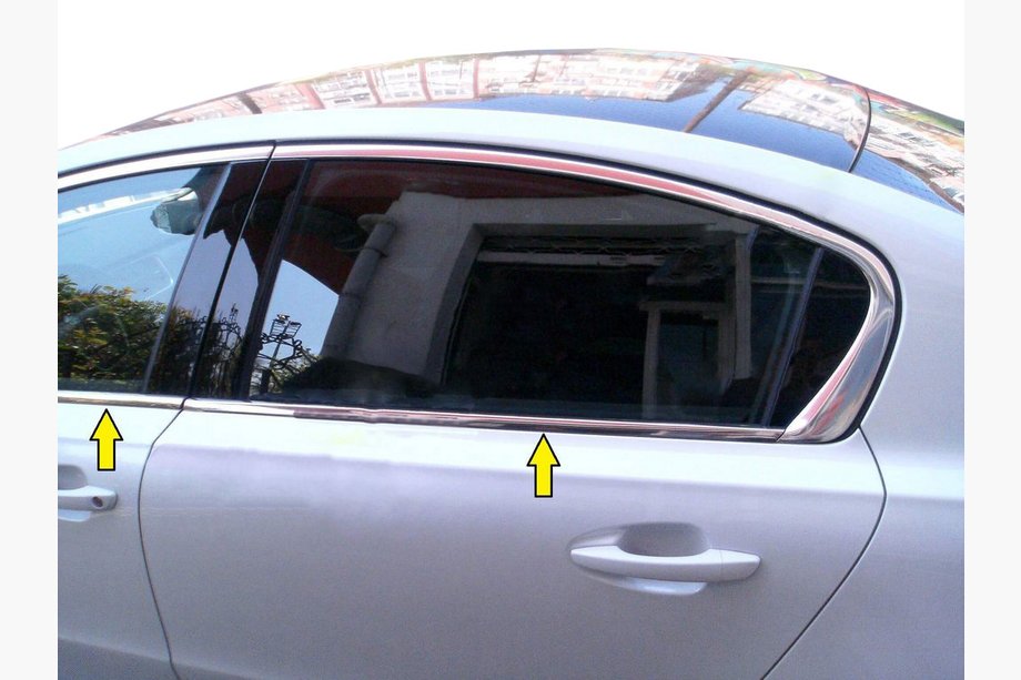 Peugeot 508 2010–2018 Onderste raamlijsten (Sedan, RVS) Image