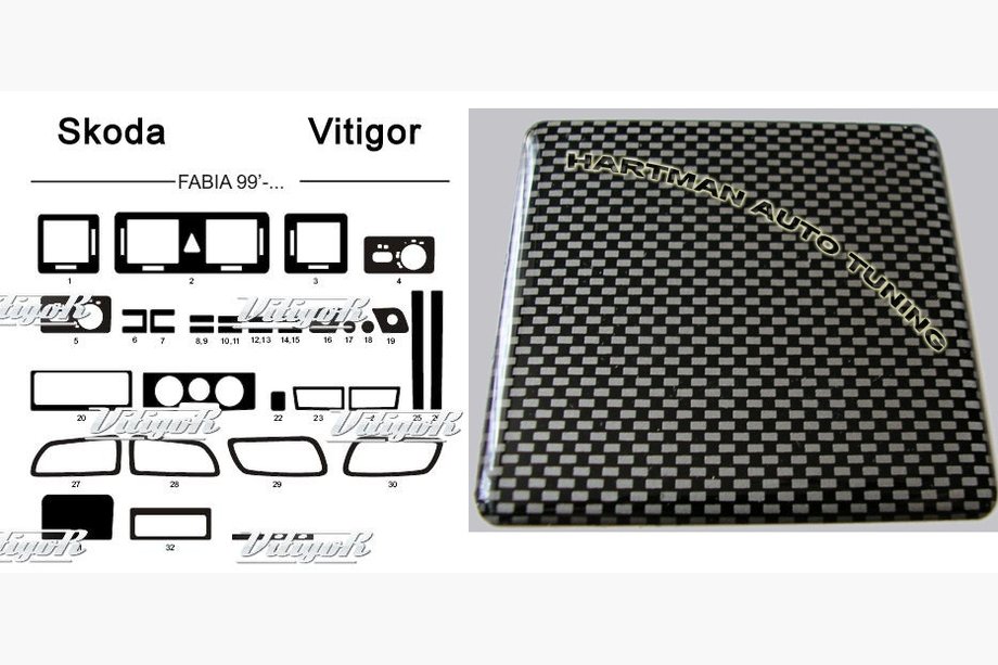 Skoda Fabia 2000–2007 Actie!!! Dashboardcover (carbonlook) Image